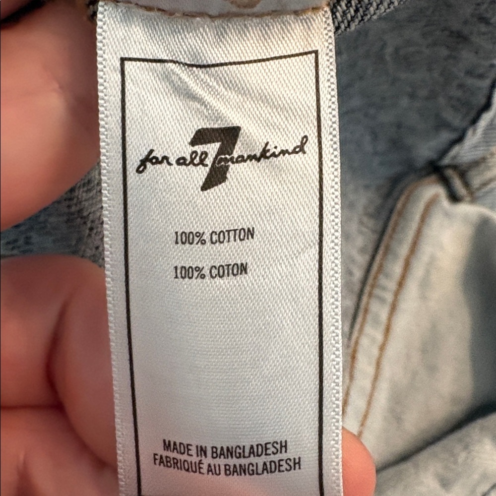 7 FOR ALL MANKIND girls two denim overalls dress size 4T blue neutral pockets - Picture 5 of 7
